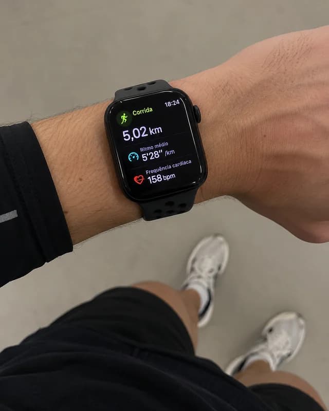 Smartwatch após uma corrida de cinco quilômetros