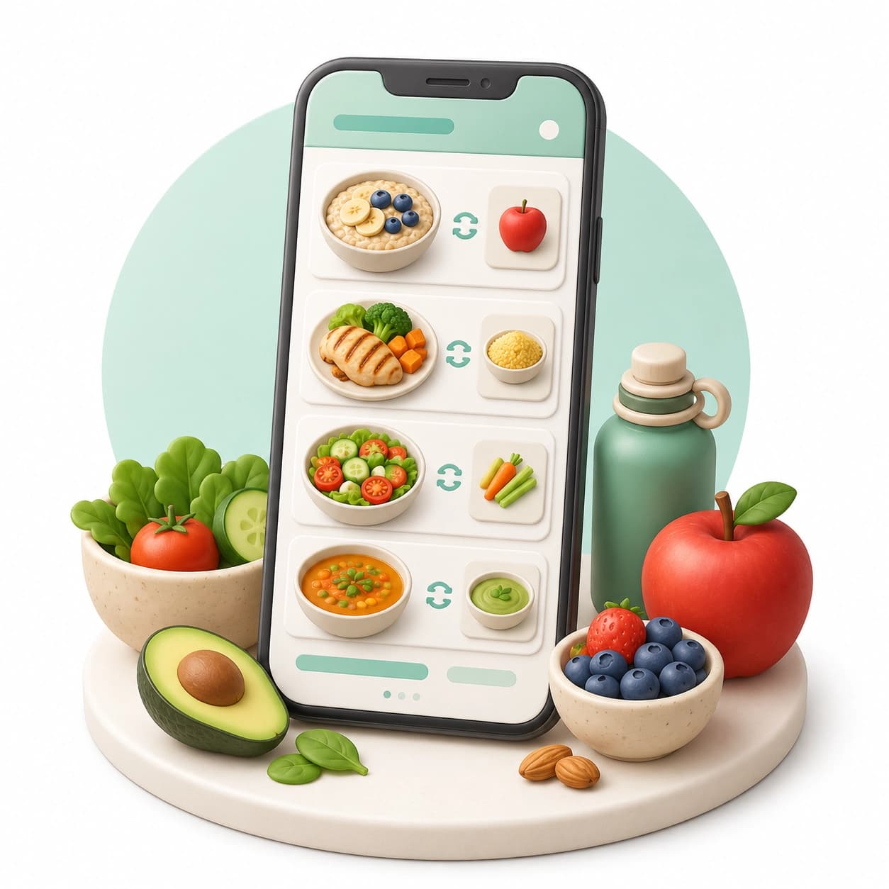 Plano alimentar no celular