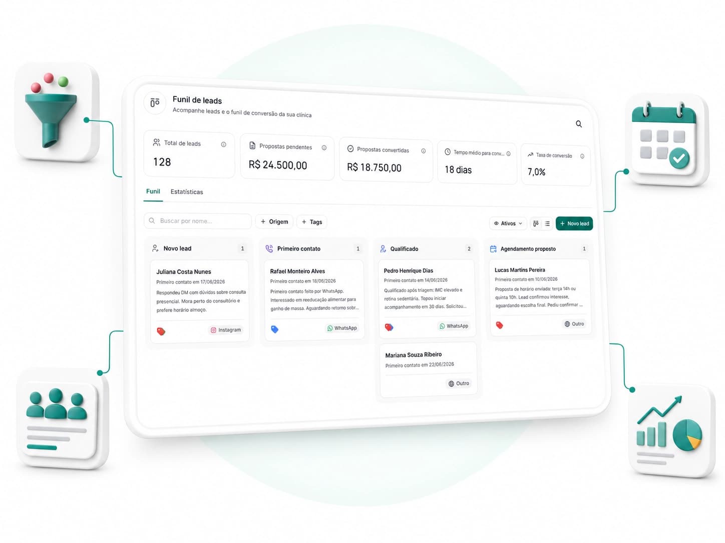 Transforme contatos em pacientes agendados